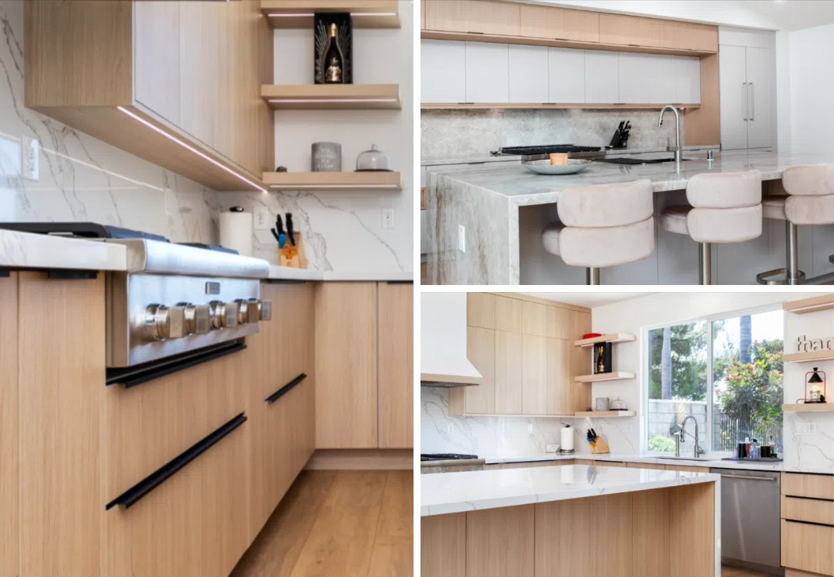 orange county vicenza oak high end kitchen project by linqkitchen los angeles cabinet maker